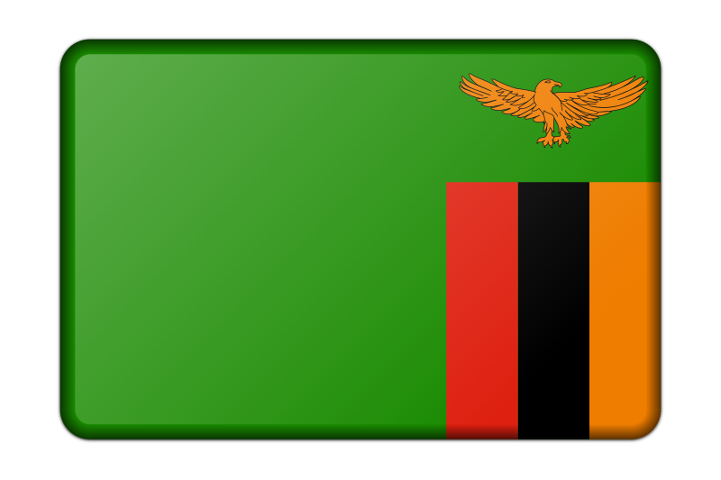 Zambia flag (bevelled)