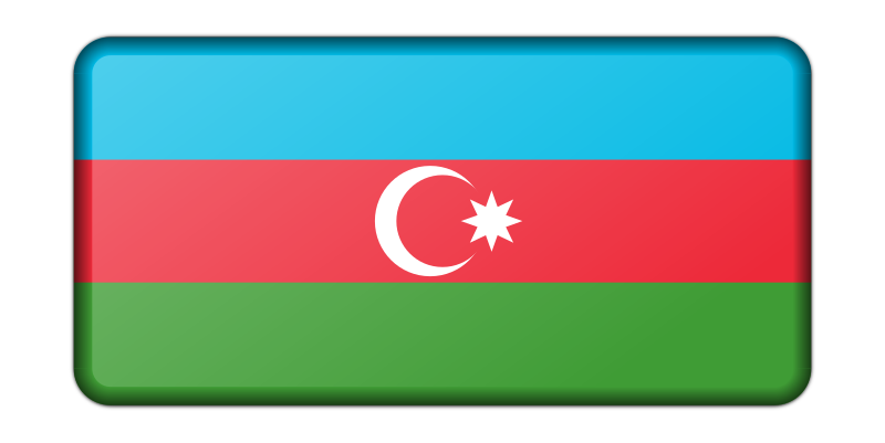 Azerbaijan flag (bevelled)