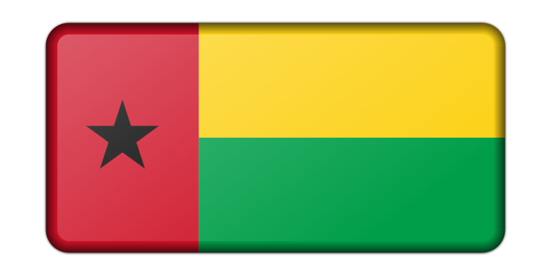 Flag of Guinea Bissau (bevelled)