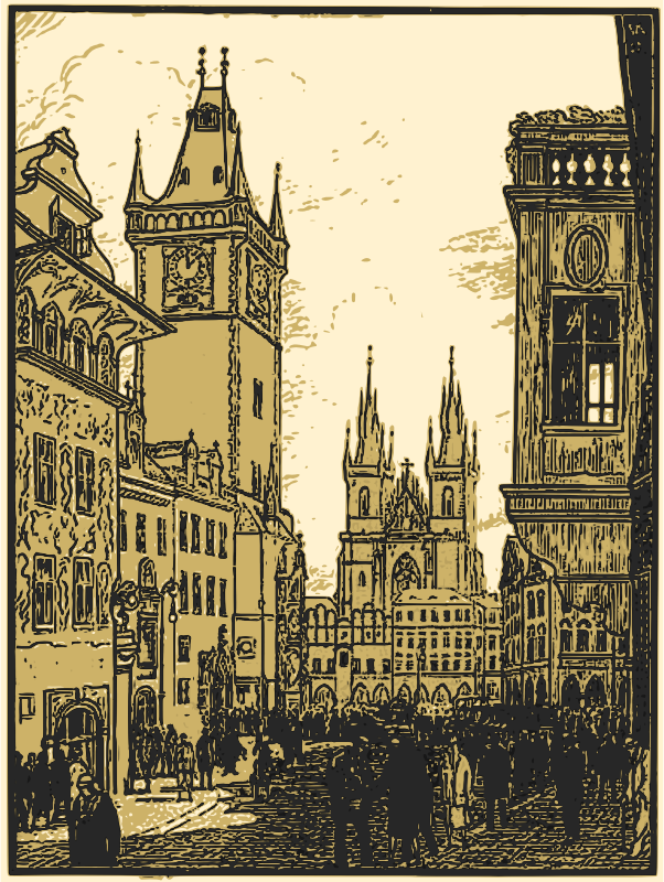 Staroměstské náměstí v Praze 1927 - Old Town Square in 1927 Prague