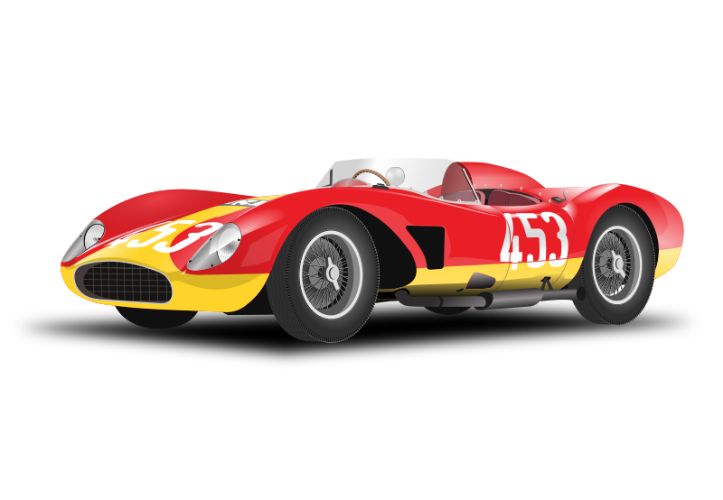 red racing car (no logo)