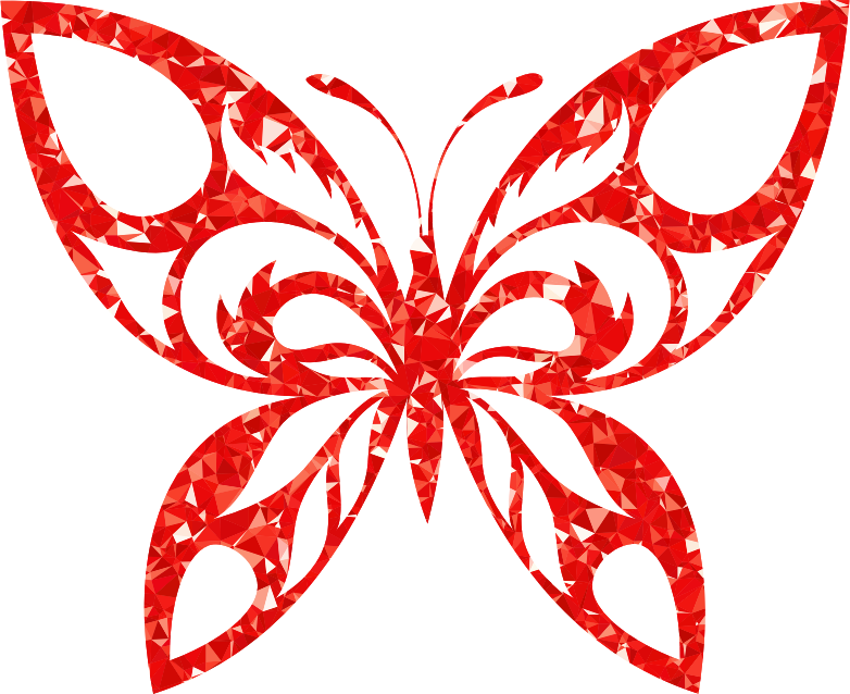 Ruby Tribal Butterfly Silhouette