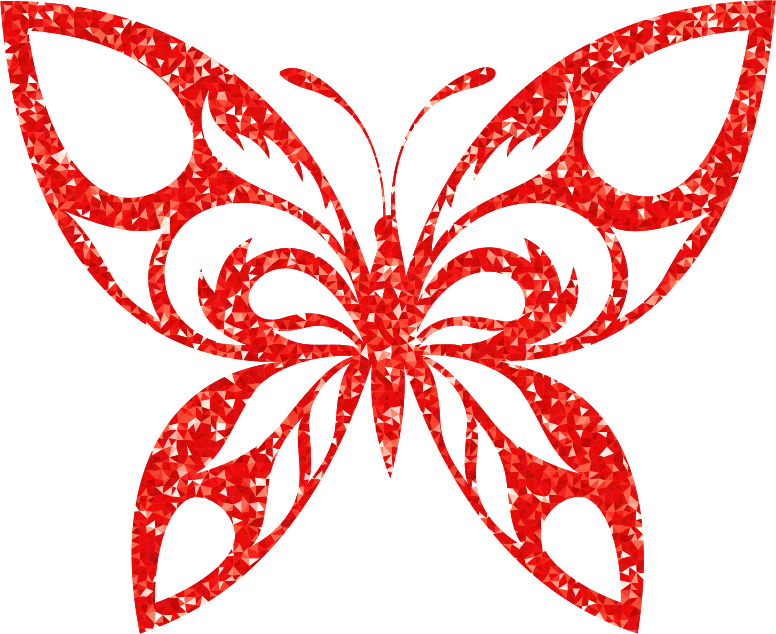 Ruby High Detail Tribal Butterfly Silhouette