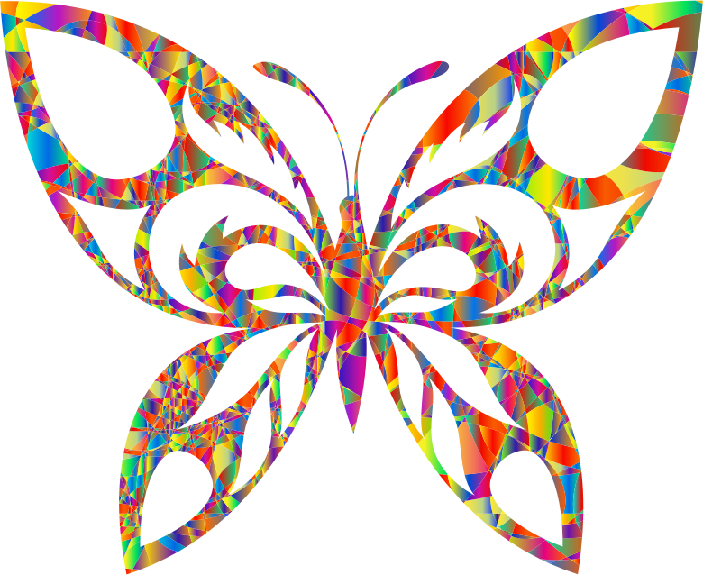 Polyprismatic Magma Tribal Butterfly Silhouette