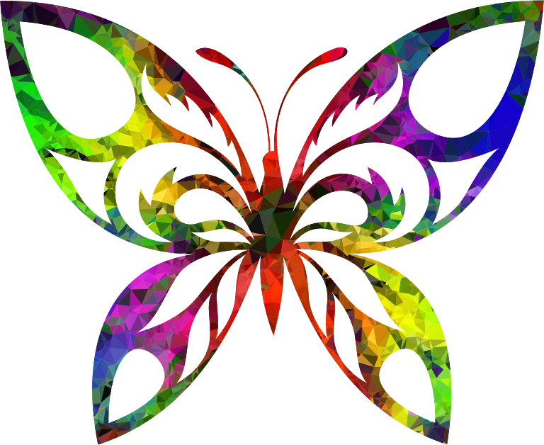 Multispectral Tribal Butterfly Silhouette