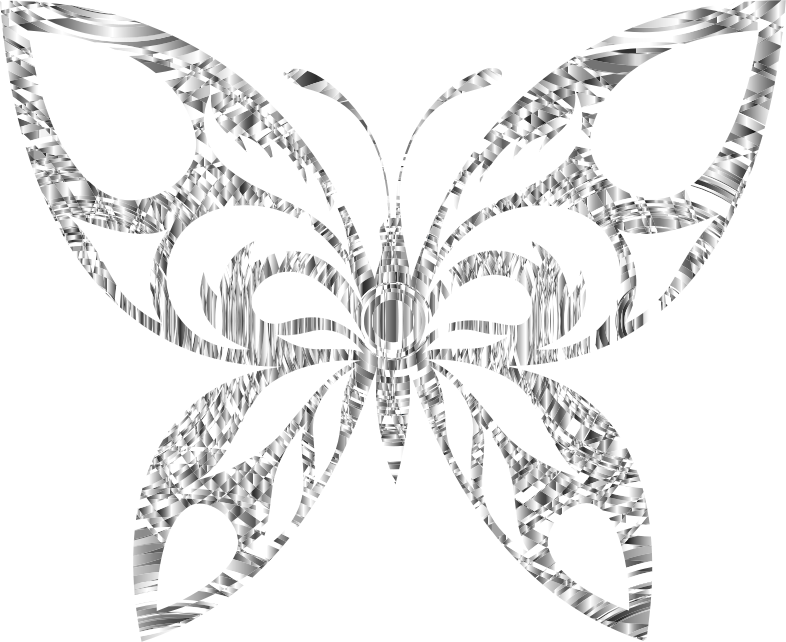 Diamond Tribal Butterfly Silhouette