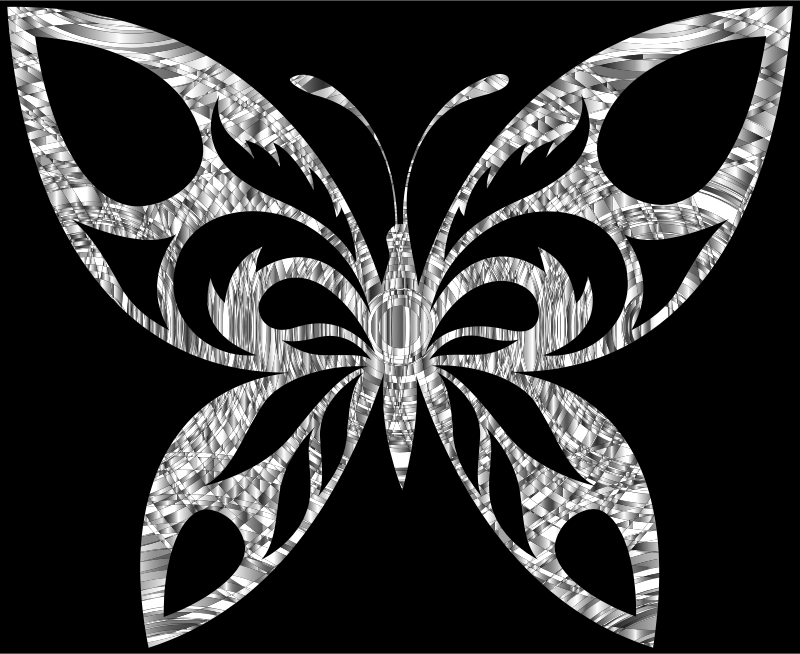 Diamond Tribal Butterfly Silhouette With Background