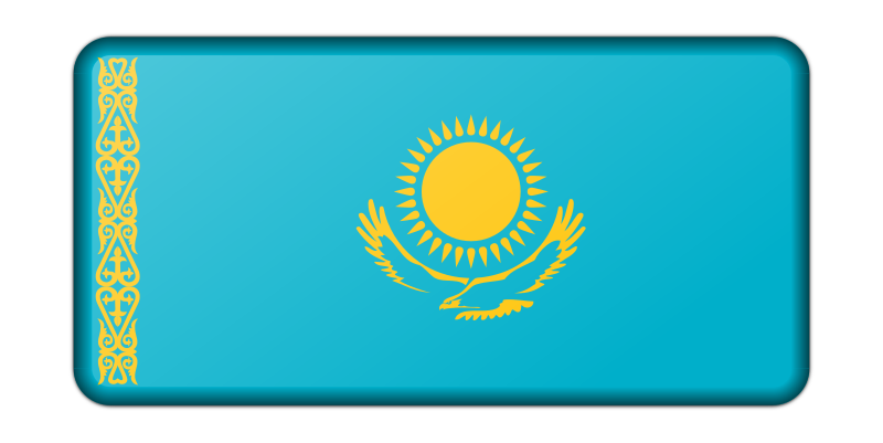 Kazakhstan flag (bevelled)
