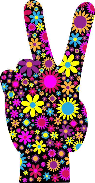 Floral Peace Hand Sign