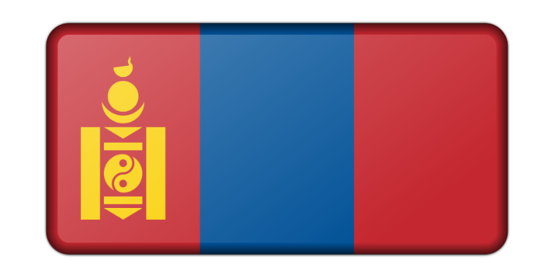 Mongolia flag (bevelled)