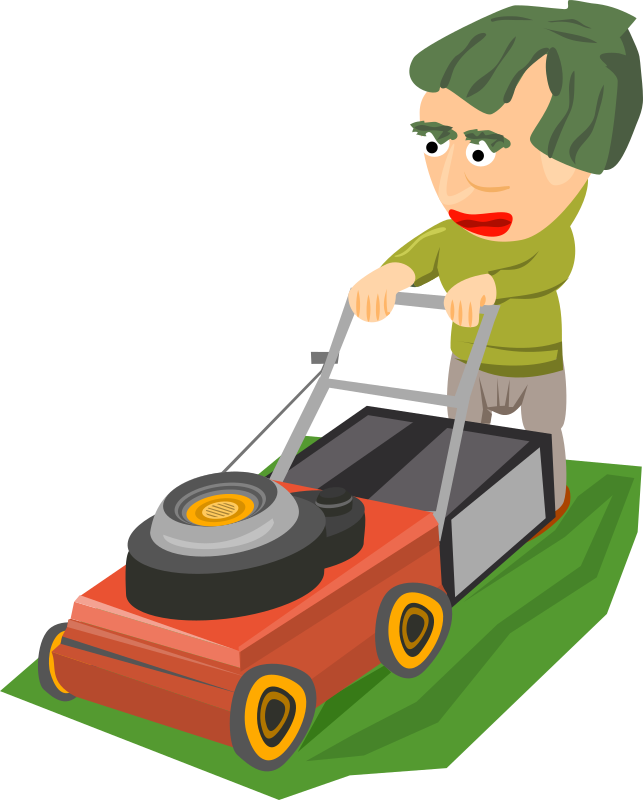 Mowing the lawn