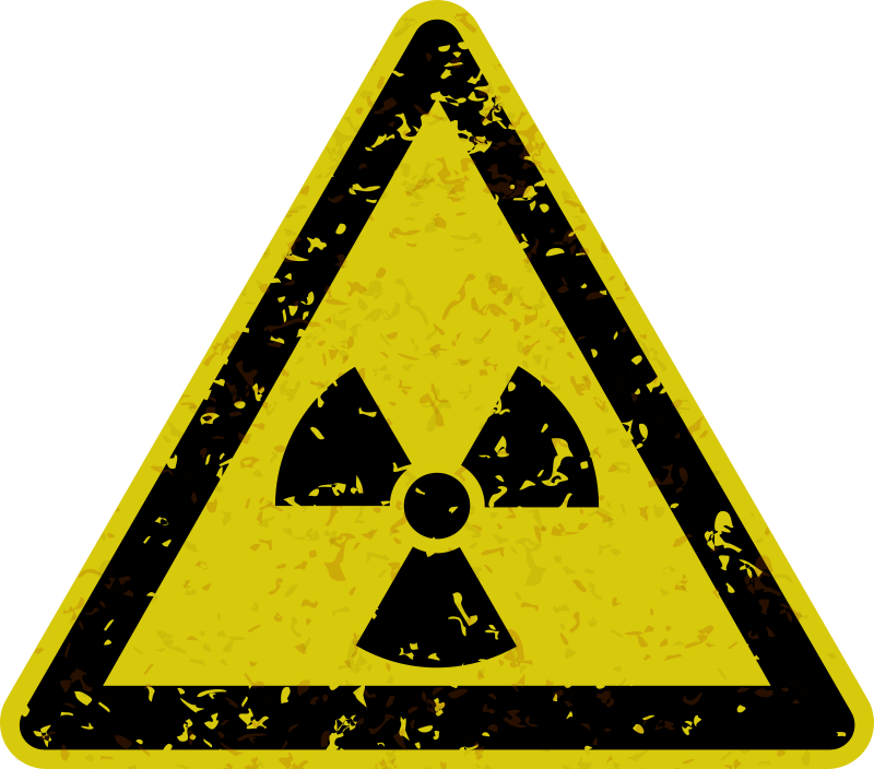 Grungy radiation warning sign