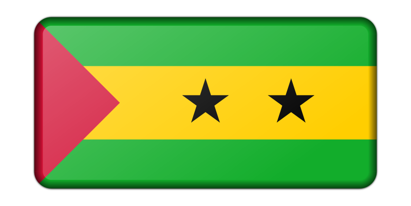 Sao Tome and Principe flag (bevelled)