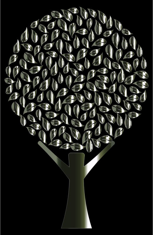 Polished Obsidian Abstract Tree