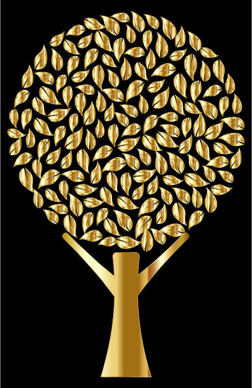 Golden Abstract Tree Variation 2