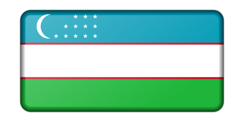 Flag of Uzbekistan (bevelled)