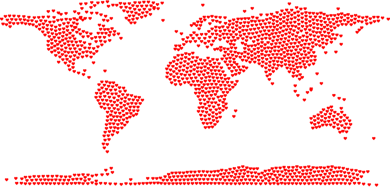 Hearts World Map