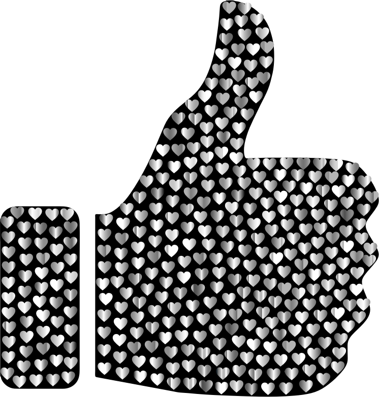 Prismatic Hearts Thumbs Up Silhouette 5