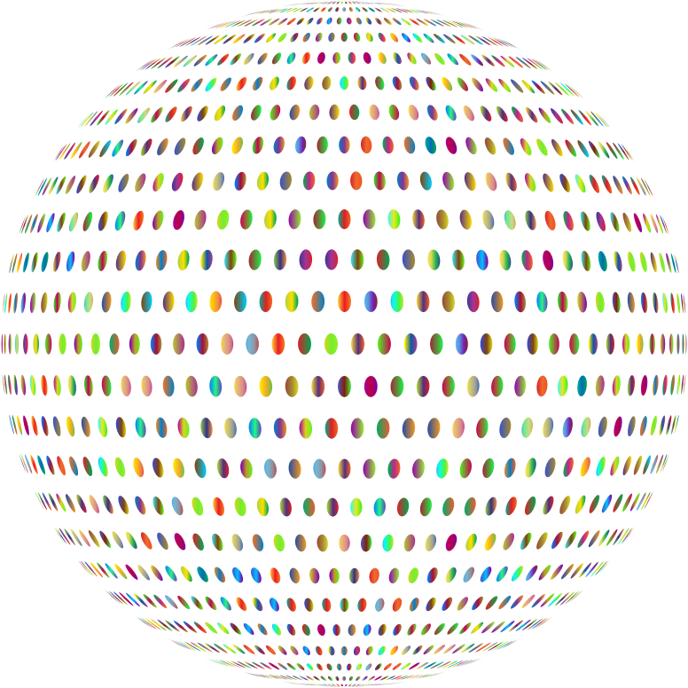 Prismatic Polka Dots Mark II Sphere No Background