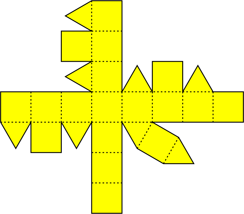 Yellow Rhombicuboctahedron Net