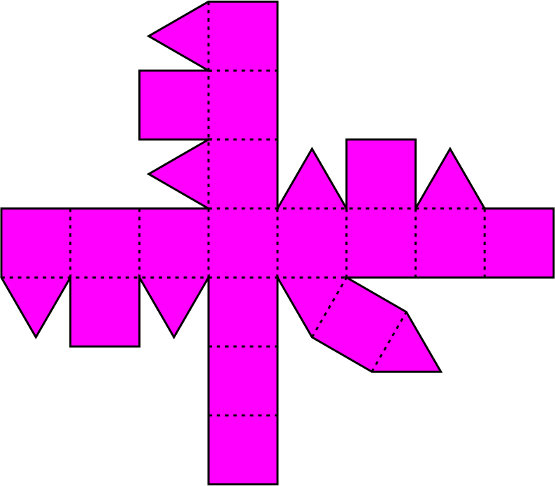 Magenta Rhombicuboctahedron Net