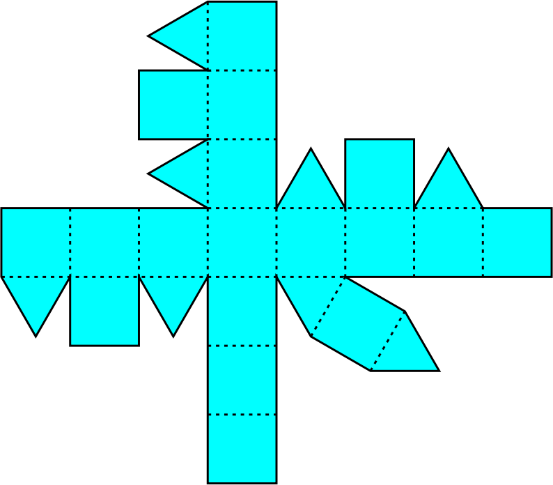 Cyan Rhombicuboctahedron Net