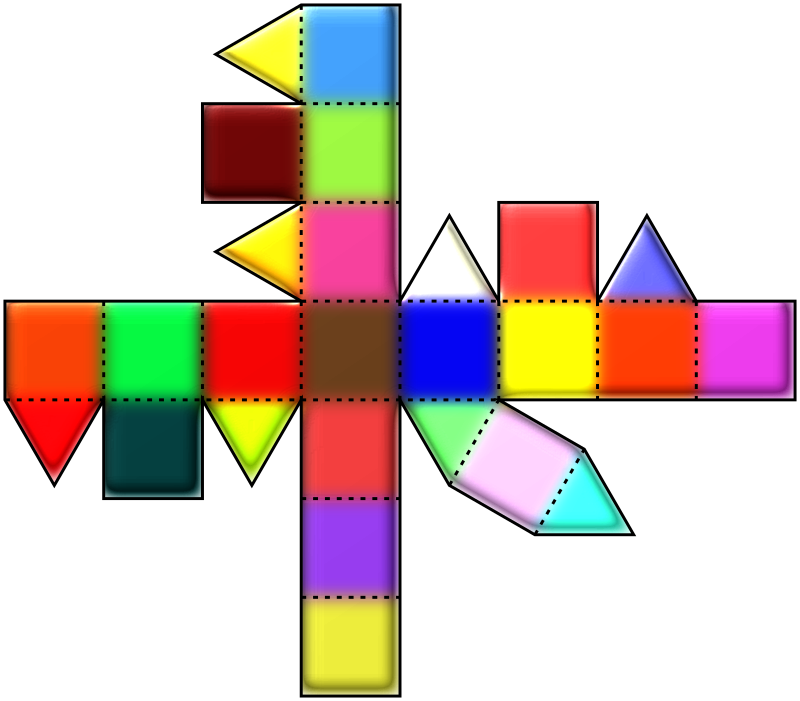 Colored Rhombicuboctahedron Net