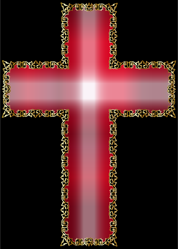 Golden Decorative Flourish Silhouette Cross