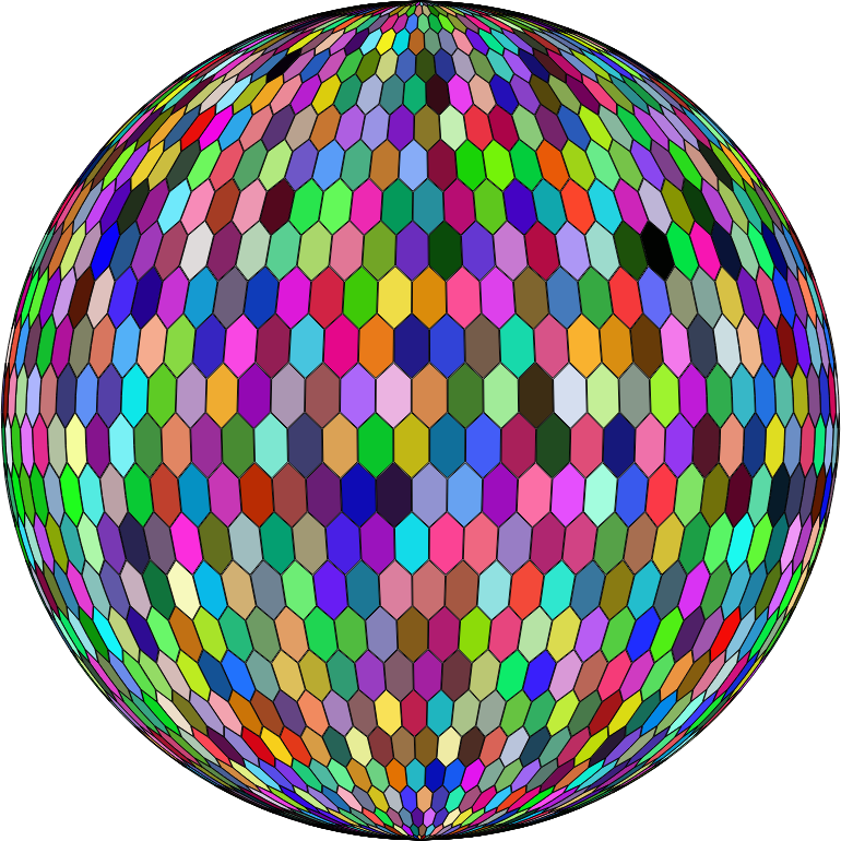 Prismatic Hexagonal Grid Sphere Variation 2 With Strokes
