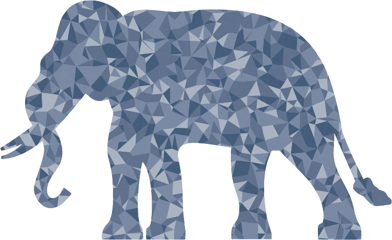 Polygonal Elephant Silhouette