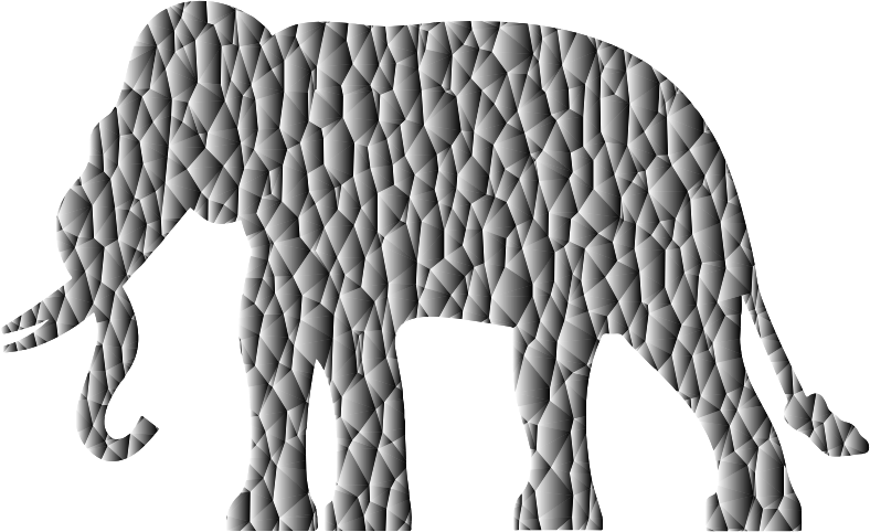 Polygonal Elephant Silhouette 2