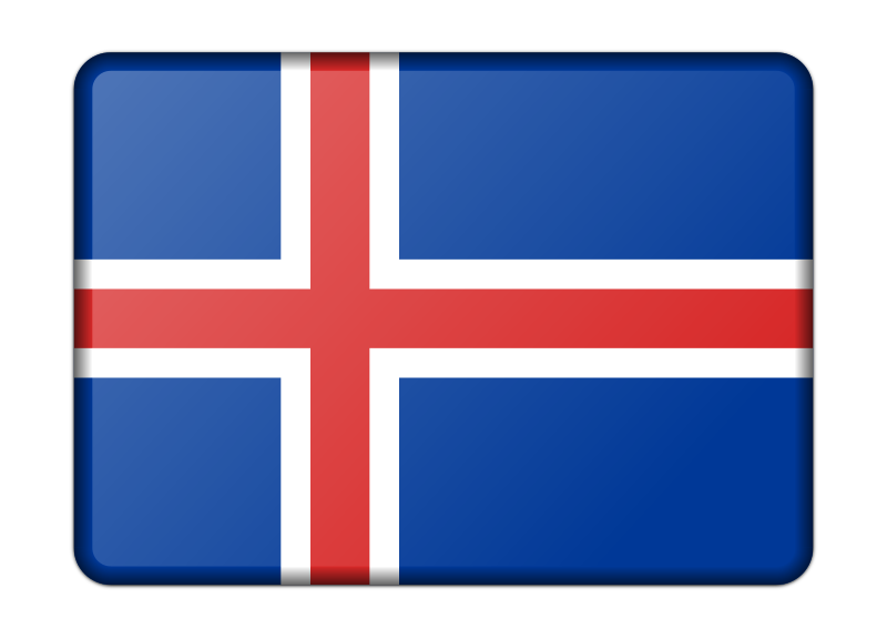 Flag of Iceland (bevelled)