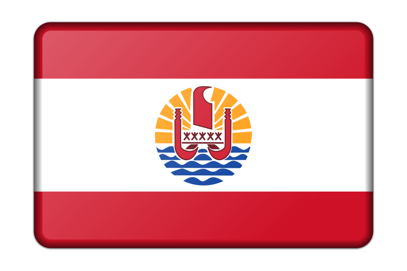 Flag of French Polynesia (bevelled)