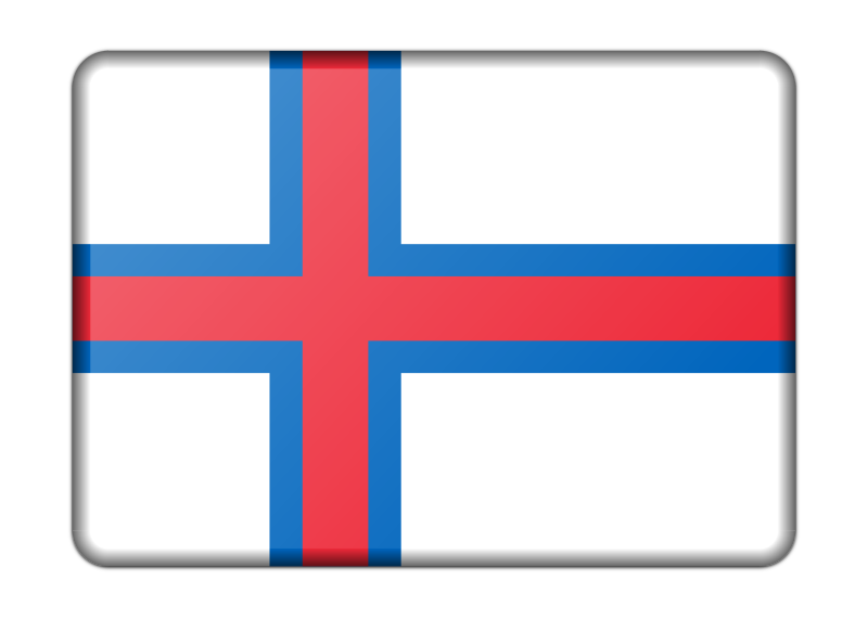 Flag of Faroe Islands (bevelled)