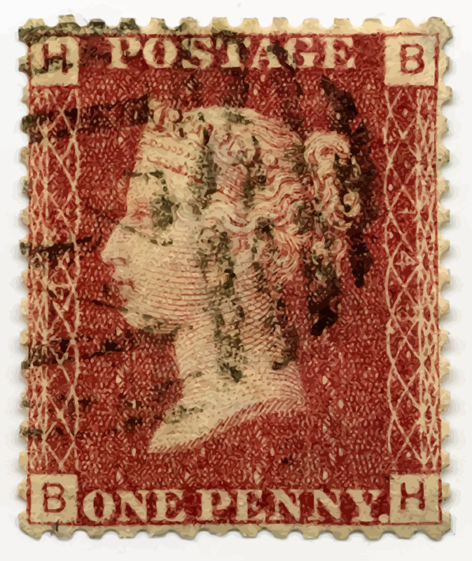 Penny red postage stamp