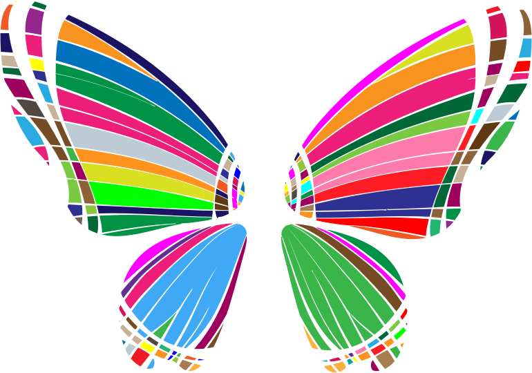 RGB Butterfly Silhouette 10