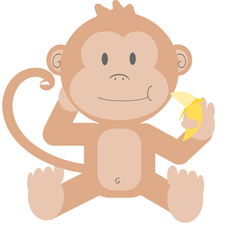 Cartoon monkey without background