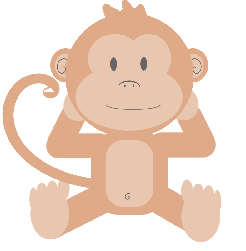 Cartoon monkey without his banana