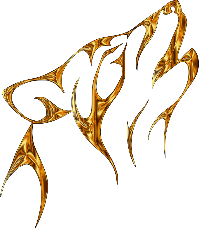 Golden Ember Tribal Wolf No Background