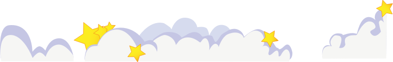 Cute cartoon clouds with stars