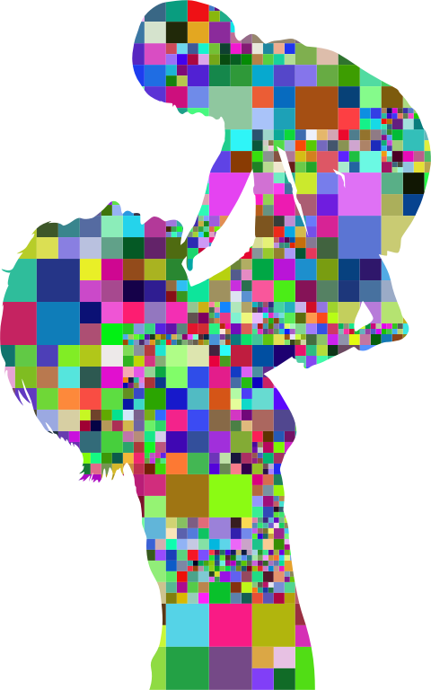 Prismatic Mosaic Mother And Baby Silhouette 4