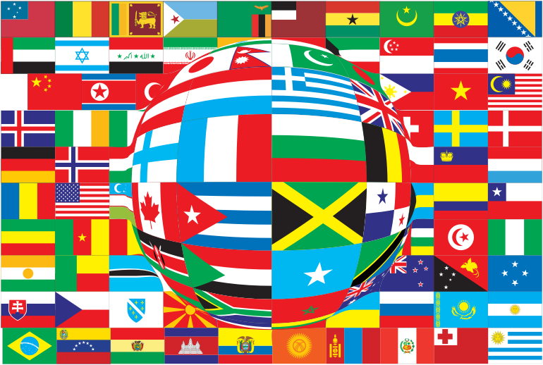 World Flags Distorted