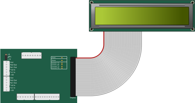 LCD display with circuit board