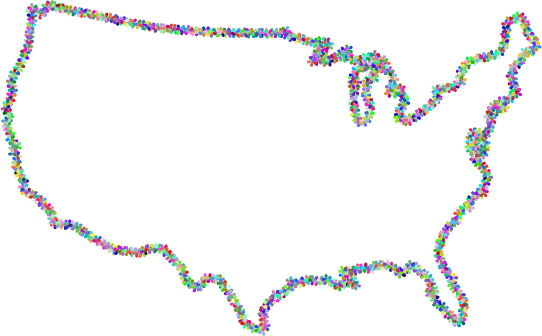 Prismatic Floral United States Outline
