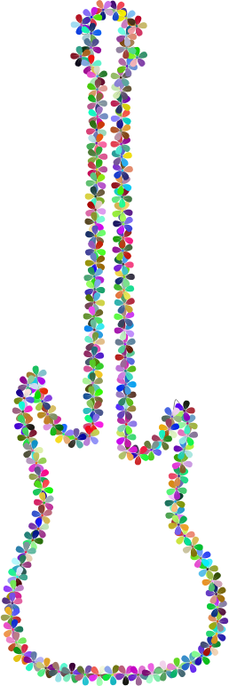 Prismatic Floral Guitar Outline