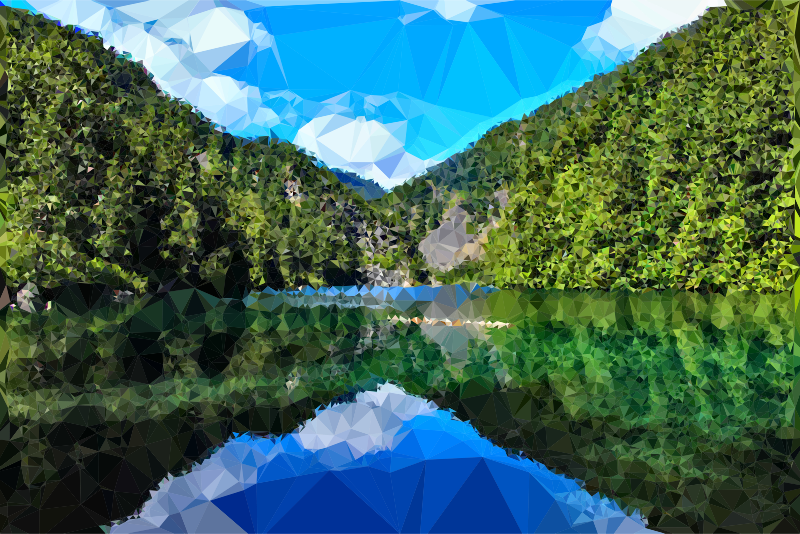 Low Poly Azure Corundum Lake