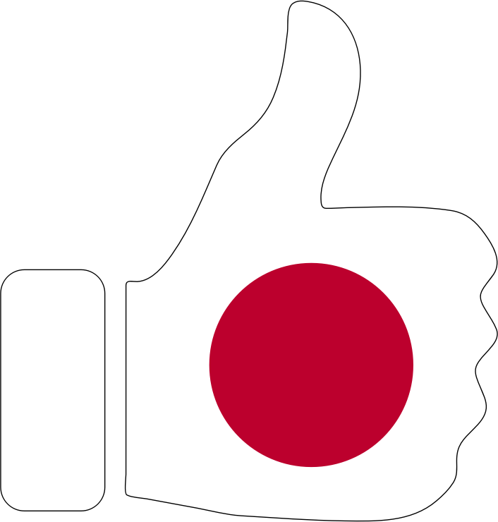 Thumbs Up Japan With Stroke