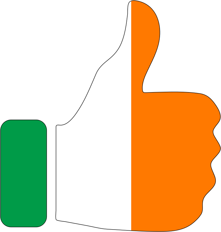 Thumbs Up Ireland With Stroke