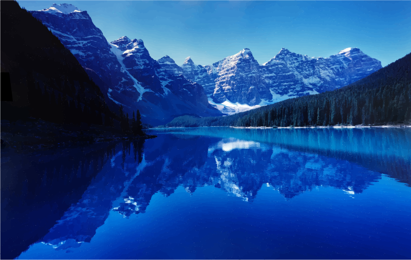 Moraine Lake Alberta Canada At Dusk