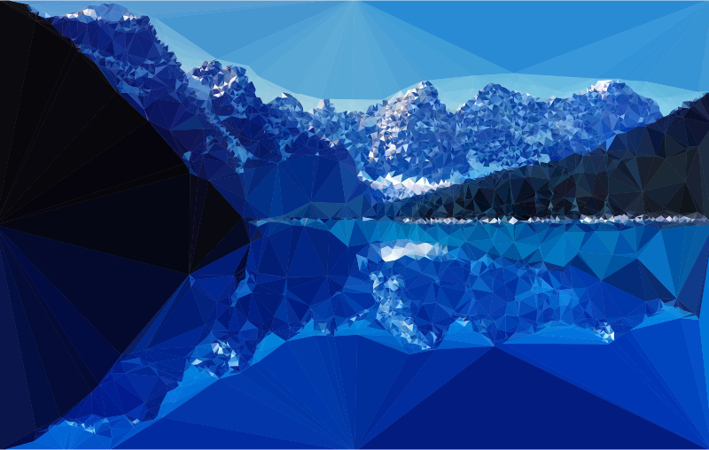 Low Poly Moraine Lake Alberta Canada At Dusk